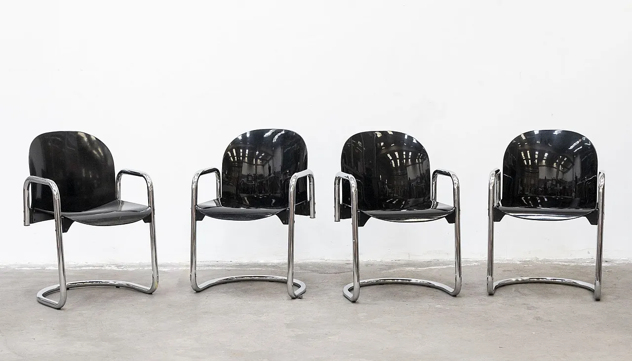 4 Dialogue Chairs by Afra and Tobia Scarpa for B&B Italy, 20th century 8