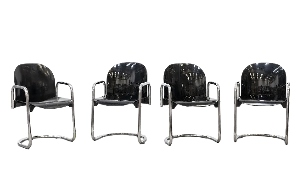 4 Dialogue Chairs by Afra and Tobia Scarpa for B&B Italy, 20th century 10