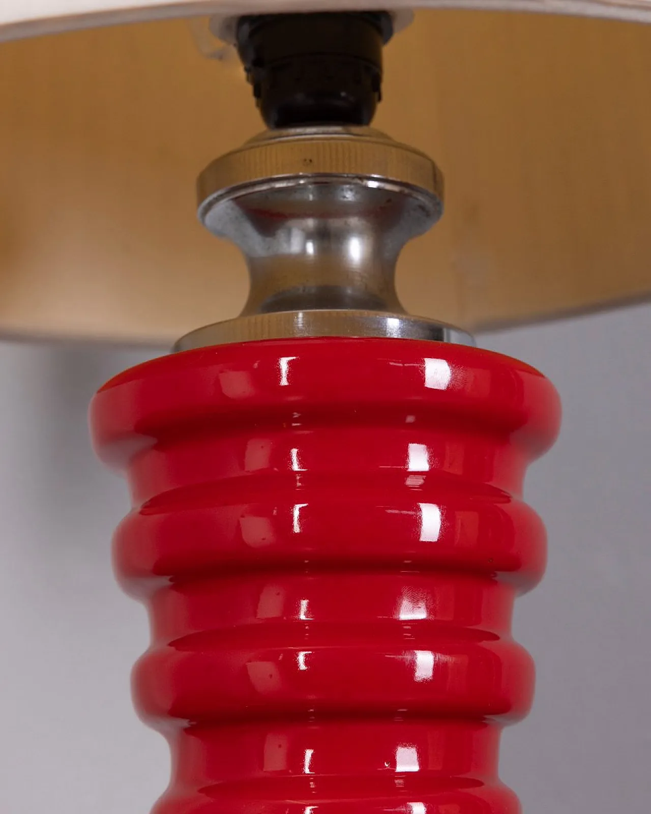 Red ceramic table lamp, 1970s 4