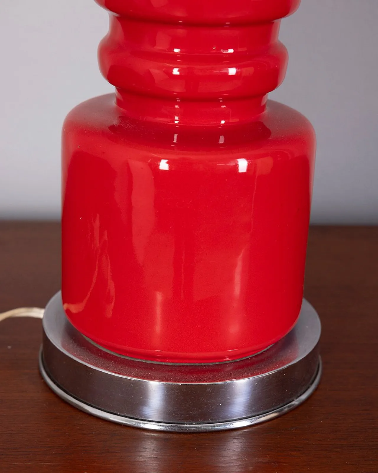 Red ceramic table lamp, 1970s 5