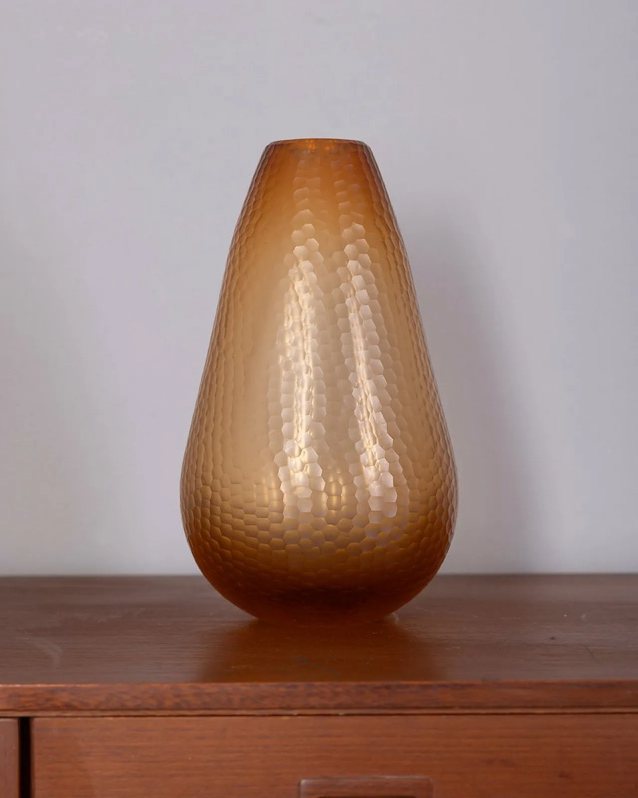 Hammered Murano glass vase by Carlo Scarpa for Venini, 1950s 1