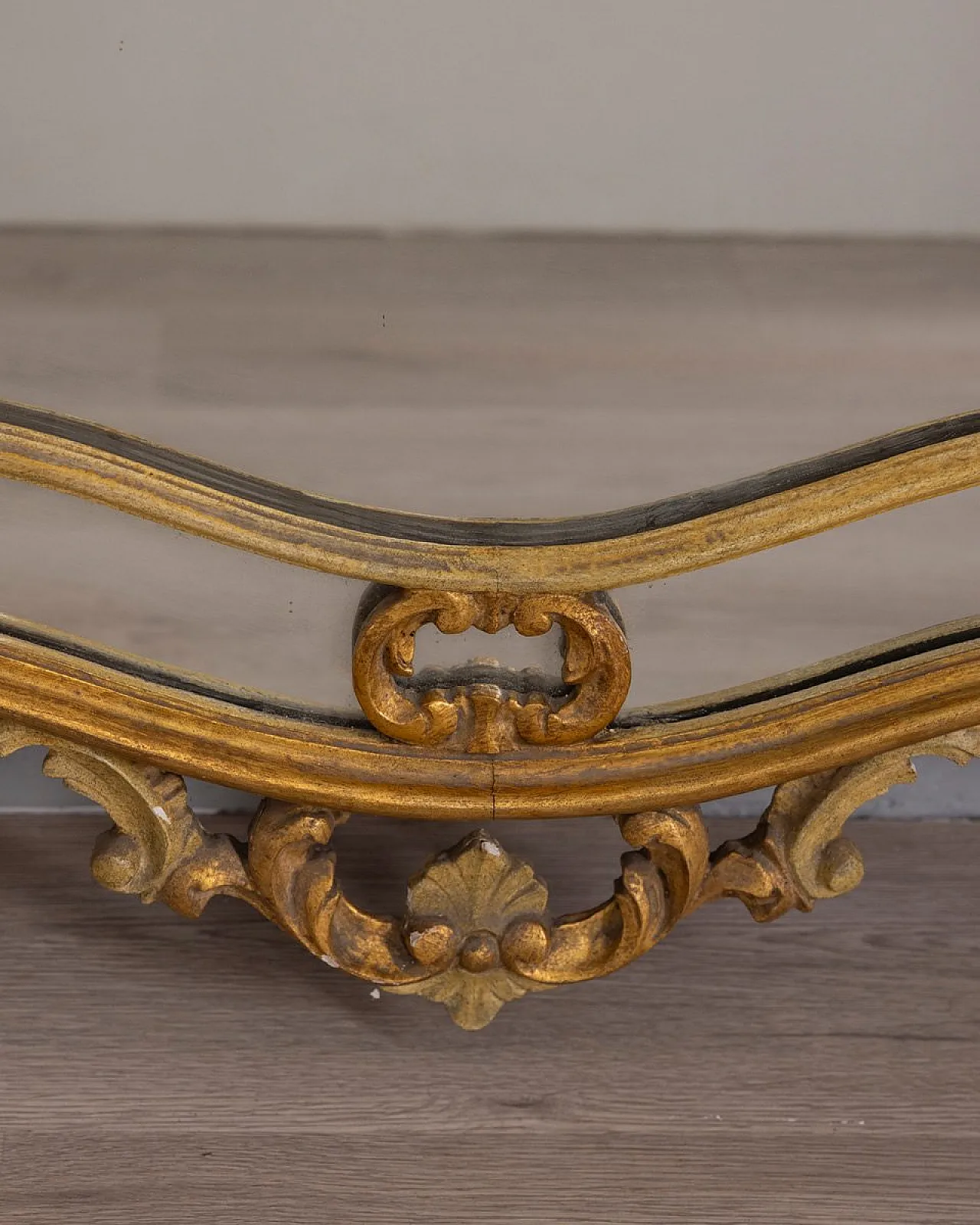 Specchio da parete in stile barocco in legno dorato, fine '800 7
