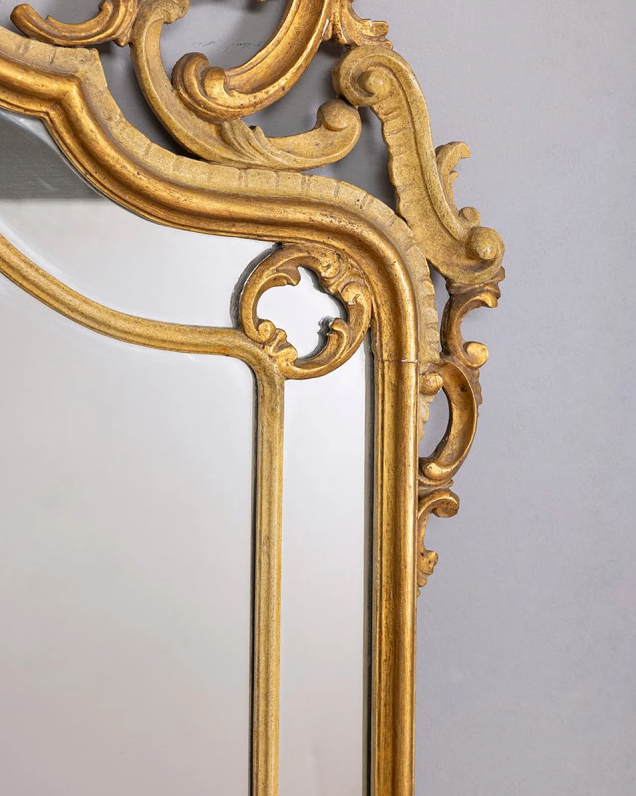 Specchio da parete in stile barocco in legno dorato, fine '800 10