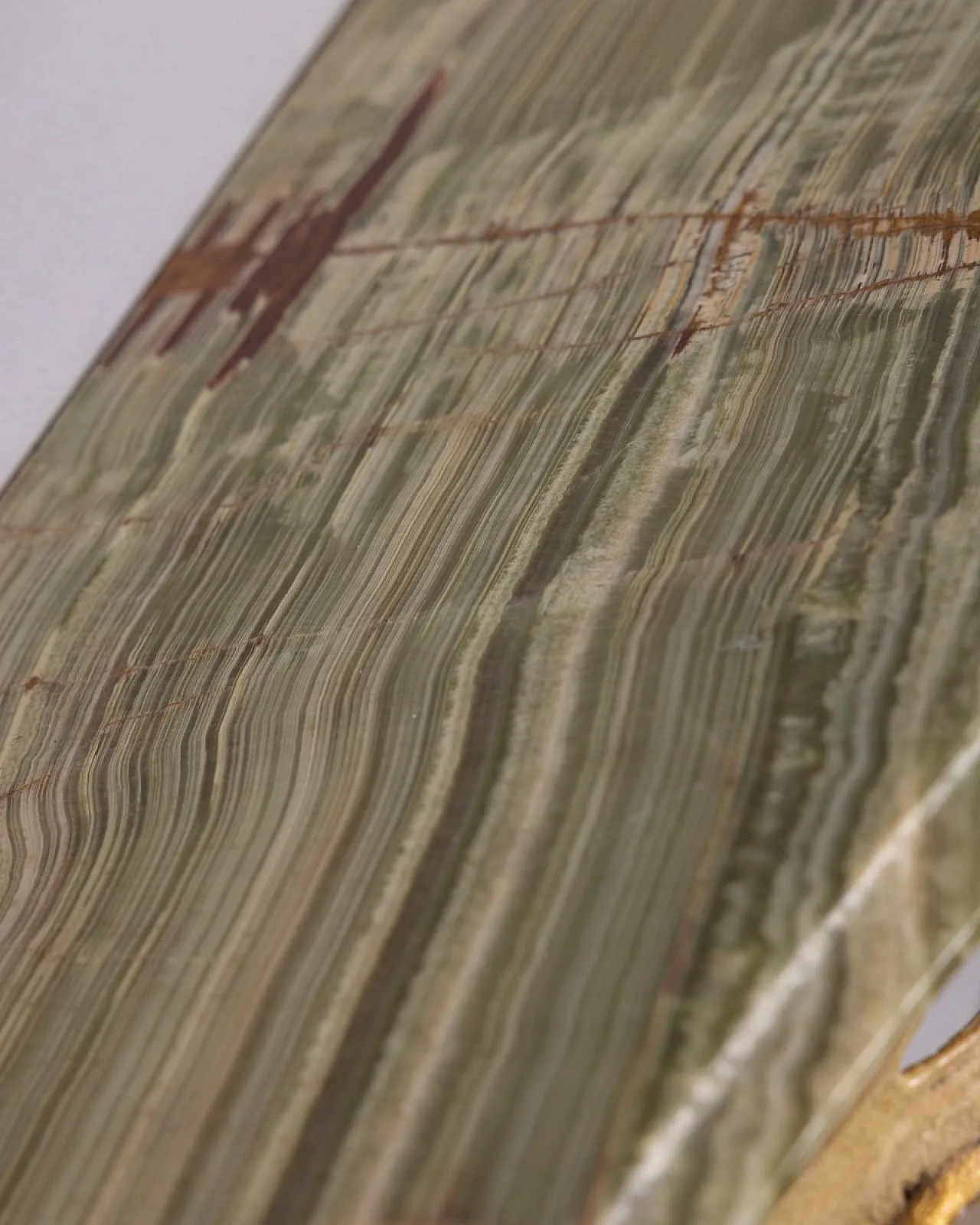 Consolle da parete in stile barocco in legno dorato e onice, fine '800 5