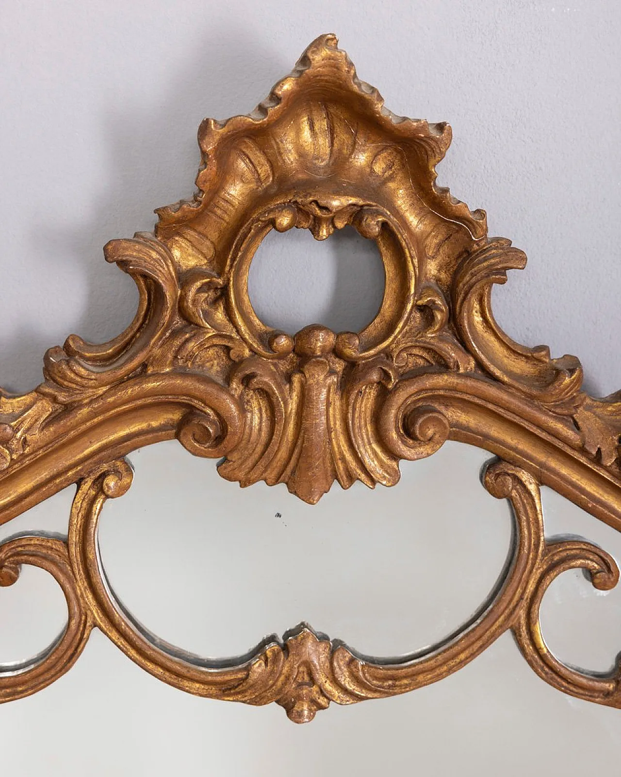 Specchio da parete in stile barocco in legno dorato, fine '800 8