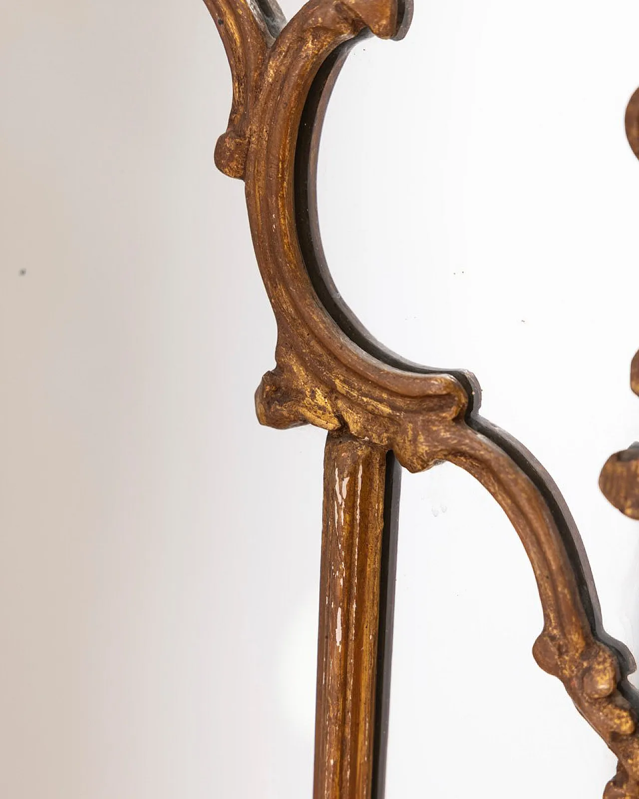 Specchio da parete in stile barocco in legno dorato, fine '800 12