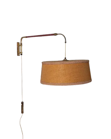 Adjustable brass wall lamp, 1950s