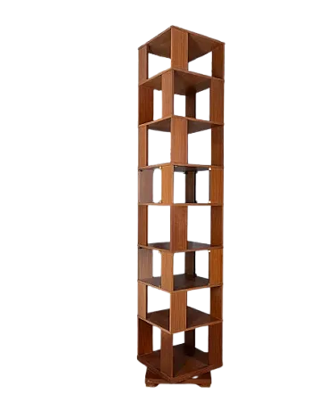 Large wooden central revolving bookcase, 1960s