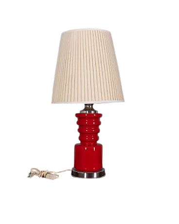 Red ceramic table lamp, 1970s