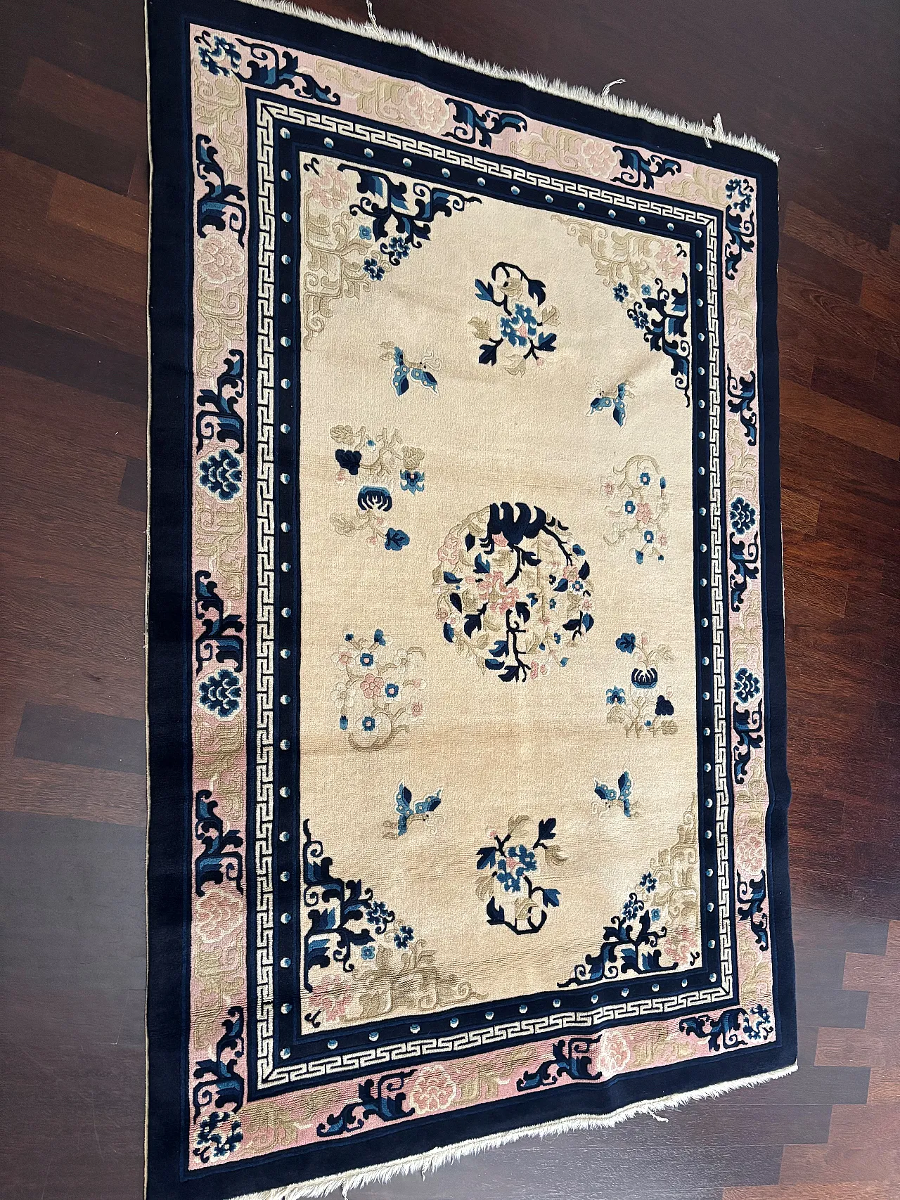 Tappeto orientale Pekino annodato a mano, anni '90 1