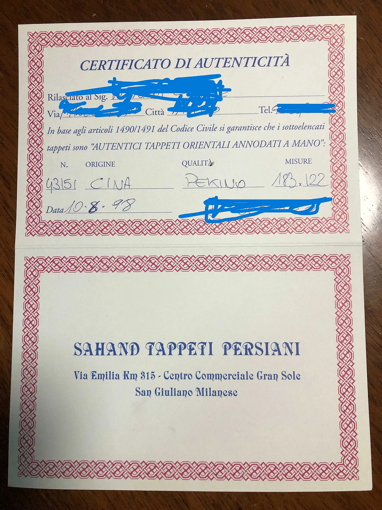 Tappeto orientale Pekino annodato a mano, anni '90 3