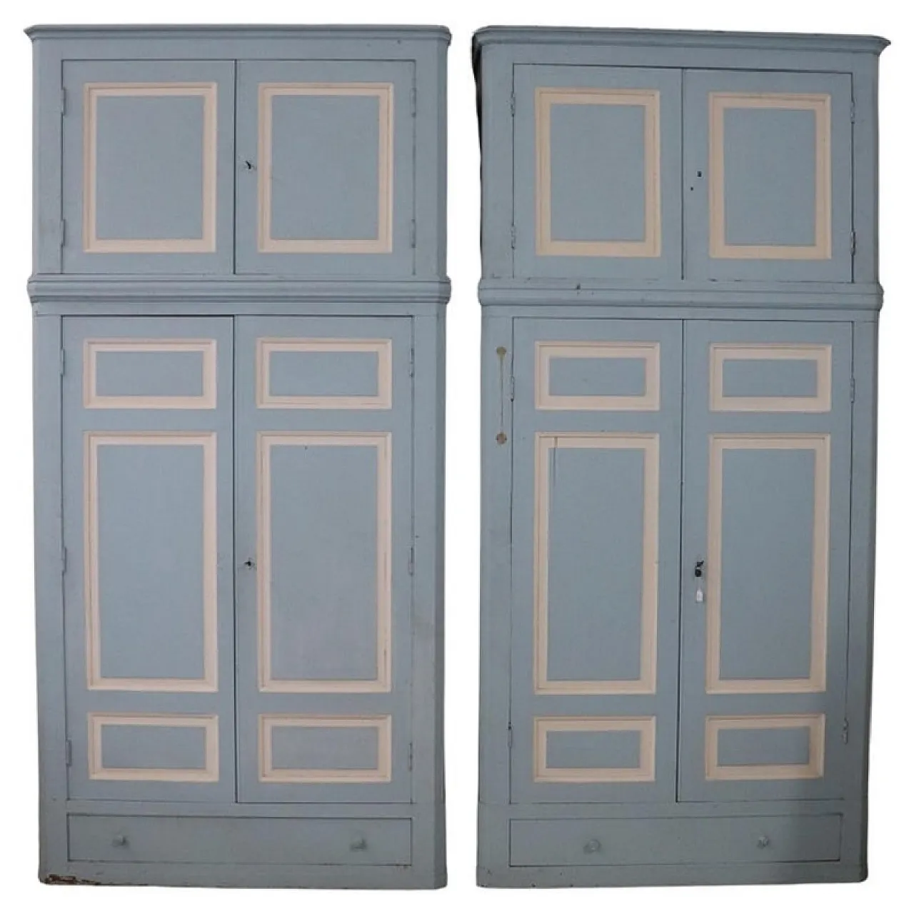 Pair of lacquered wardrobes, 19th century 1