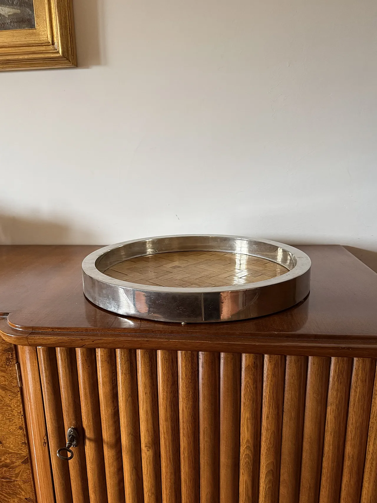 Hollywood Regency bamboo and brass tray, Italy, 1970s 3