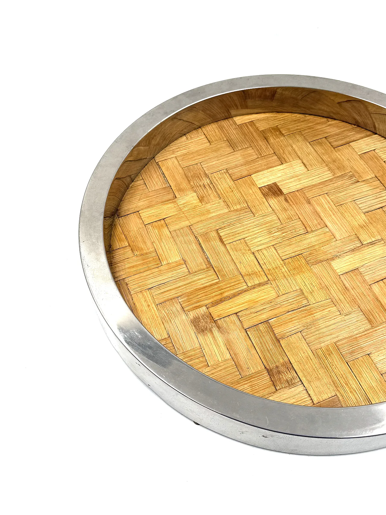 Hollywood Regency bamboo and brass tray, Italy, 1970s 12