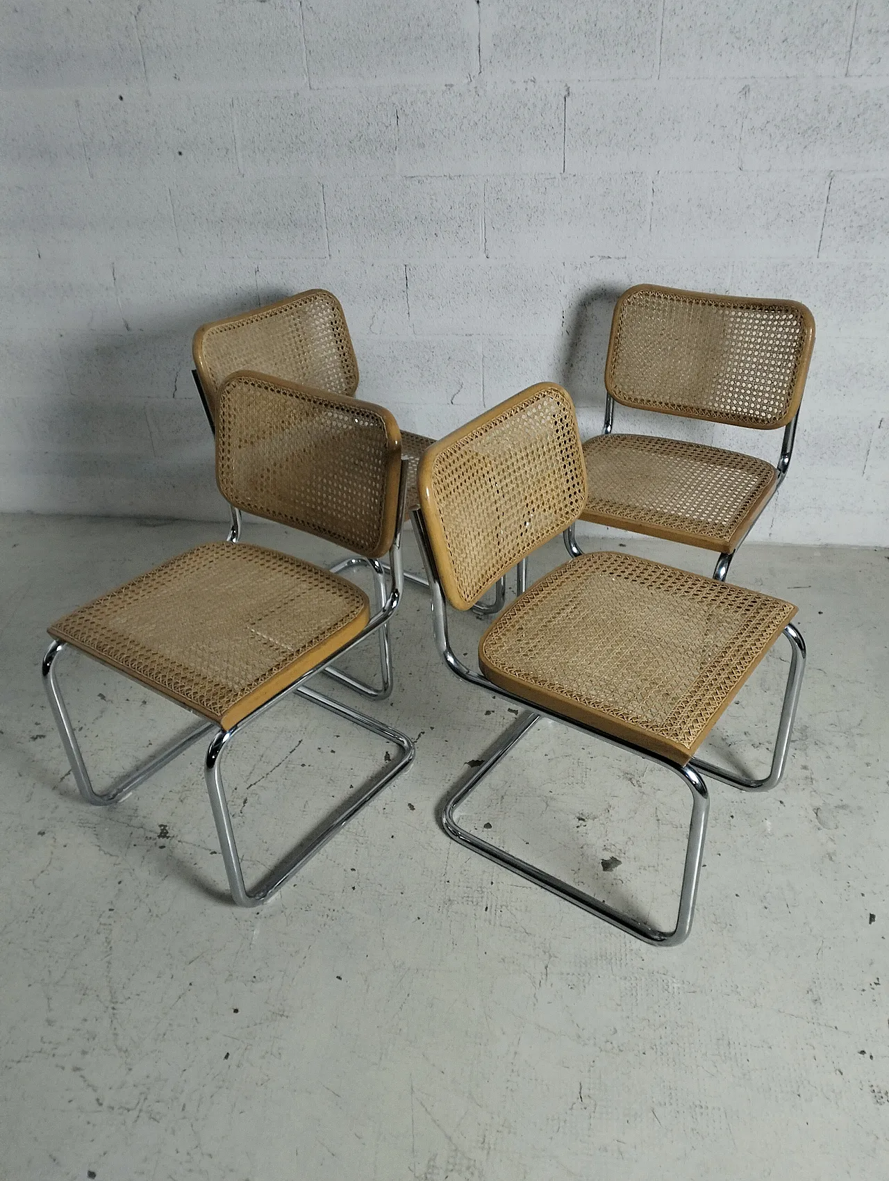4 Cesca chairs by Marcel Breuer for Gavina, 70s 1