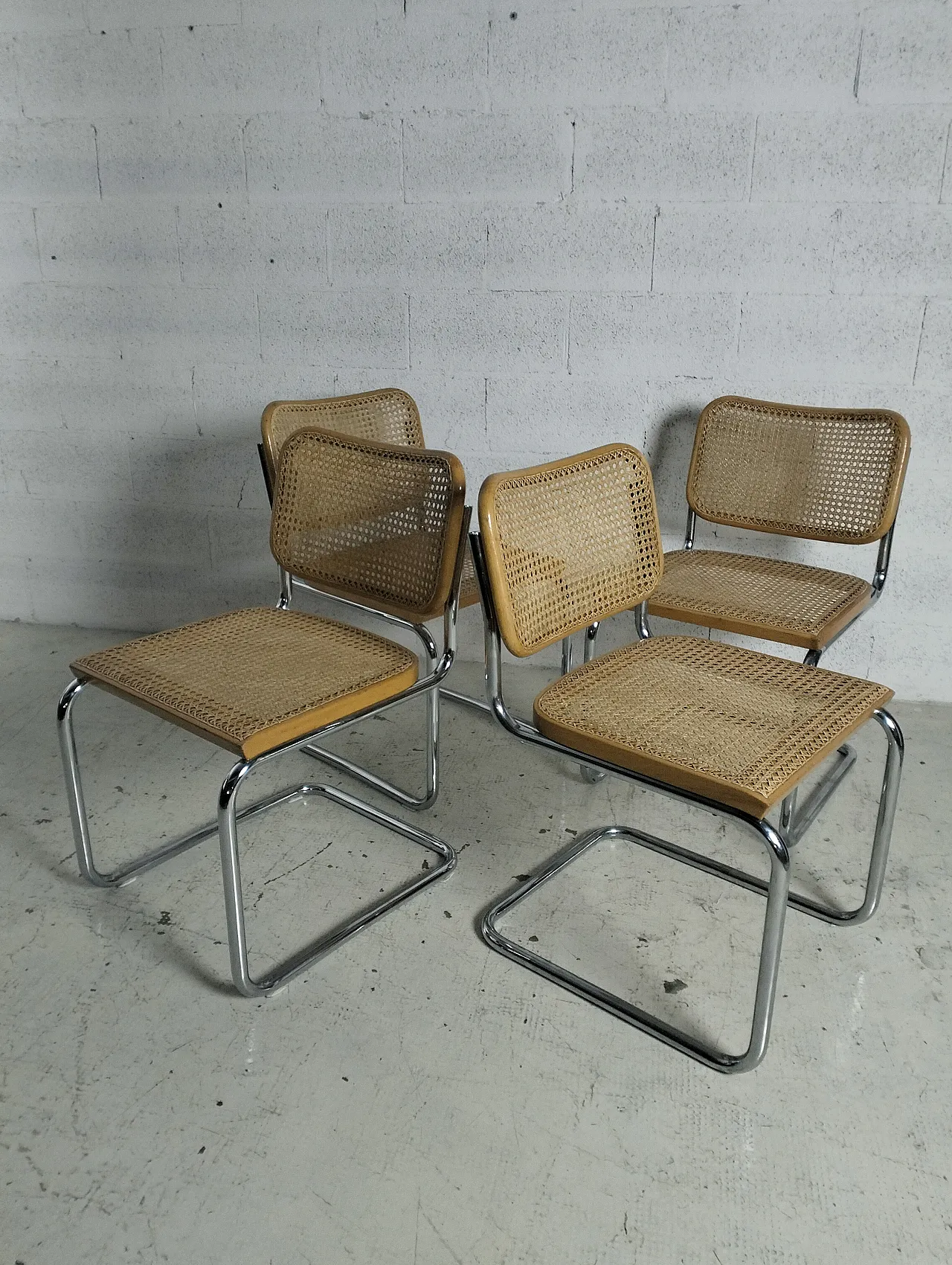 4 Cesca chairs by Marcel Breuer for Gavina, 70s 2