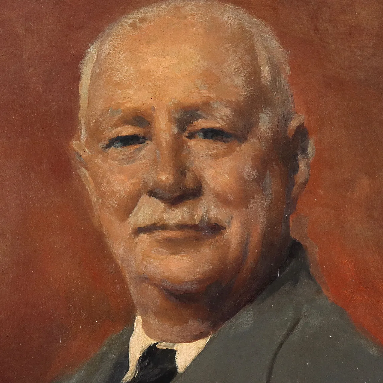 Ritratto di un uomo elegante e dignitoso, olio su tela, '900 4