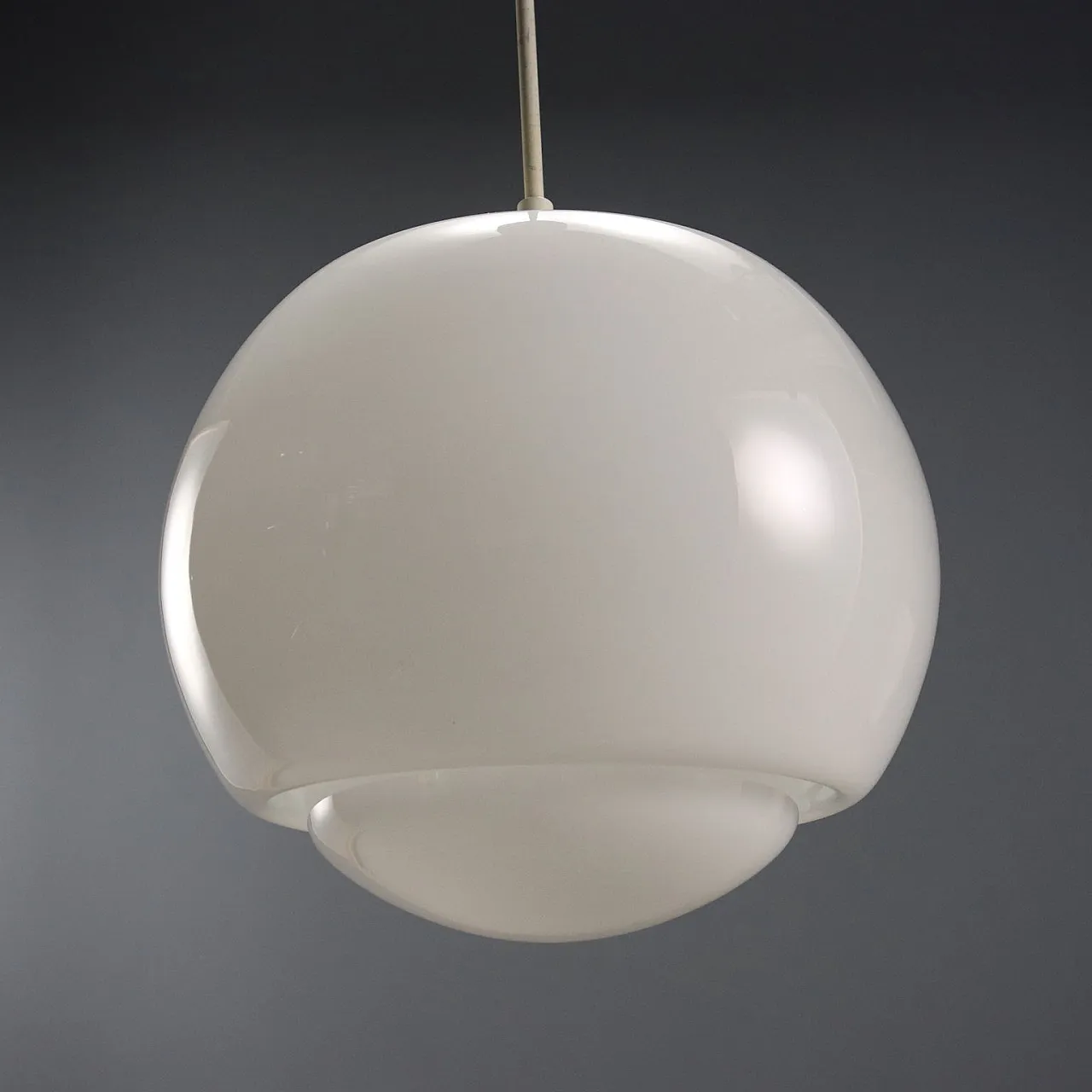 Plafoniera con diffusore in vetro bianco, '900 5