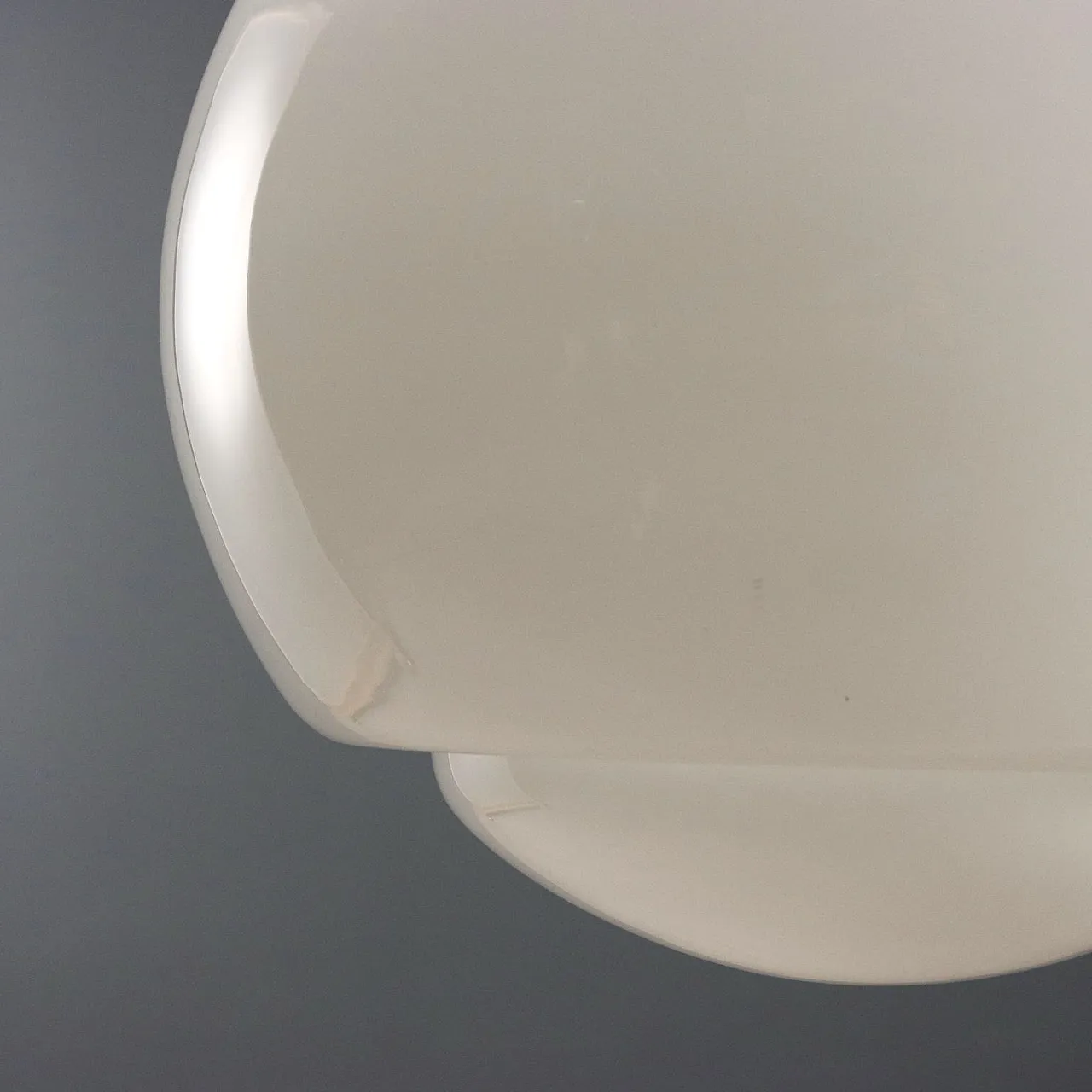 Plafoniera con diffusore in vetro bianco, '900 6