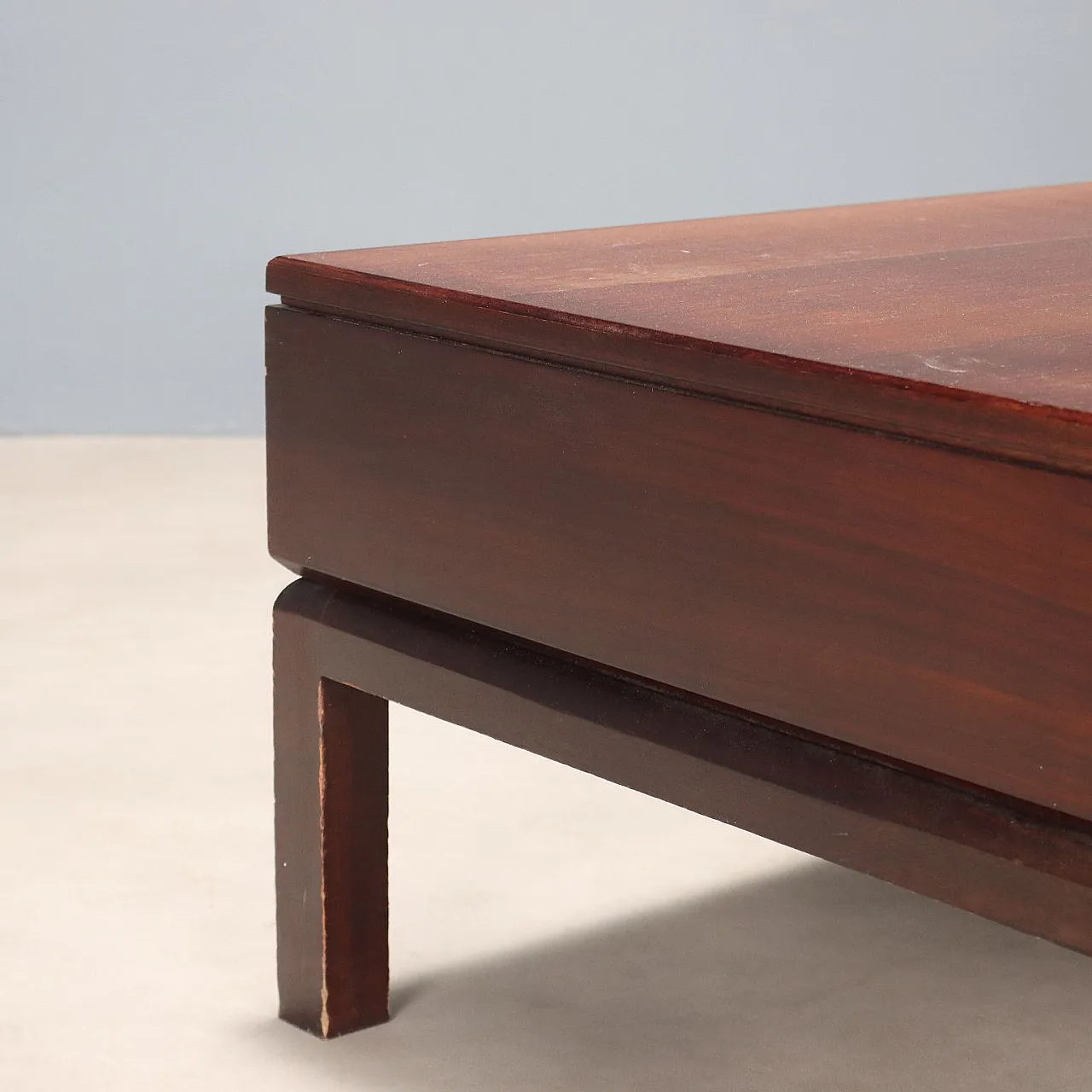 Tavolino in legno impiallacciato in legno esotico, '900 4