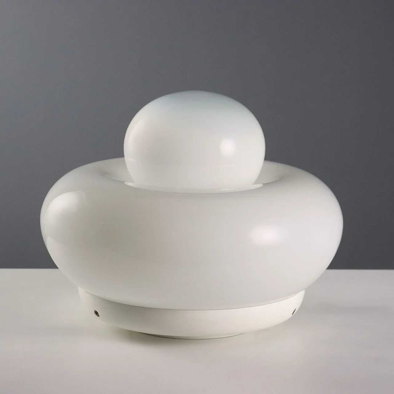 Lampada con doppia accensione in metallo smaltato e vetro, '900 4