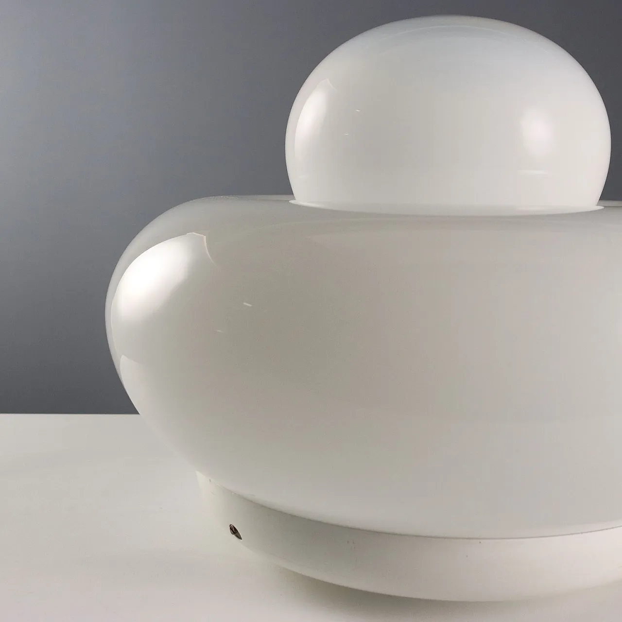 Lampada con doppia accensione in metallo smaltato e vetro, '900 5