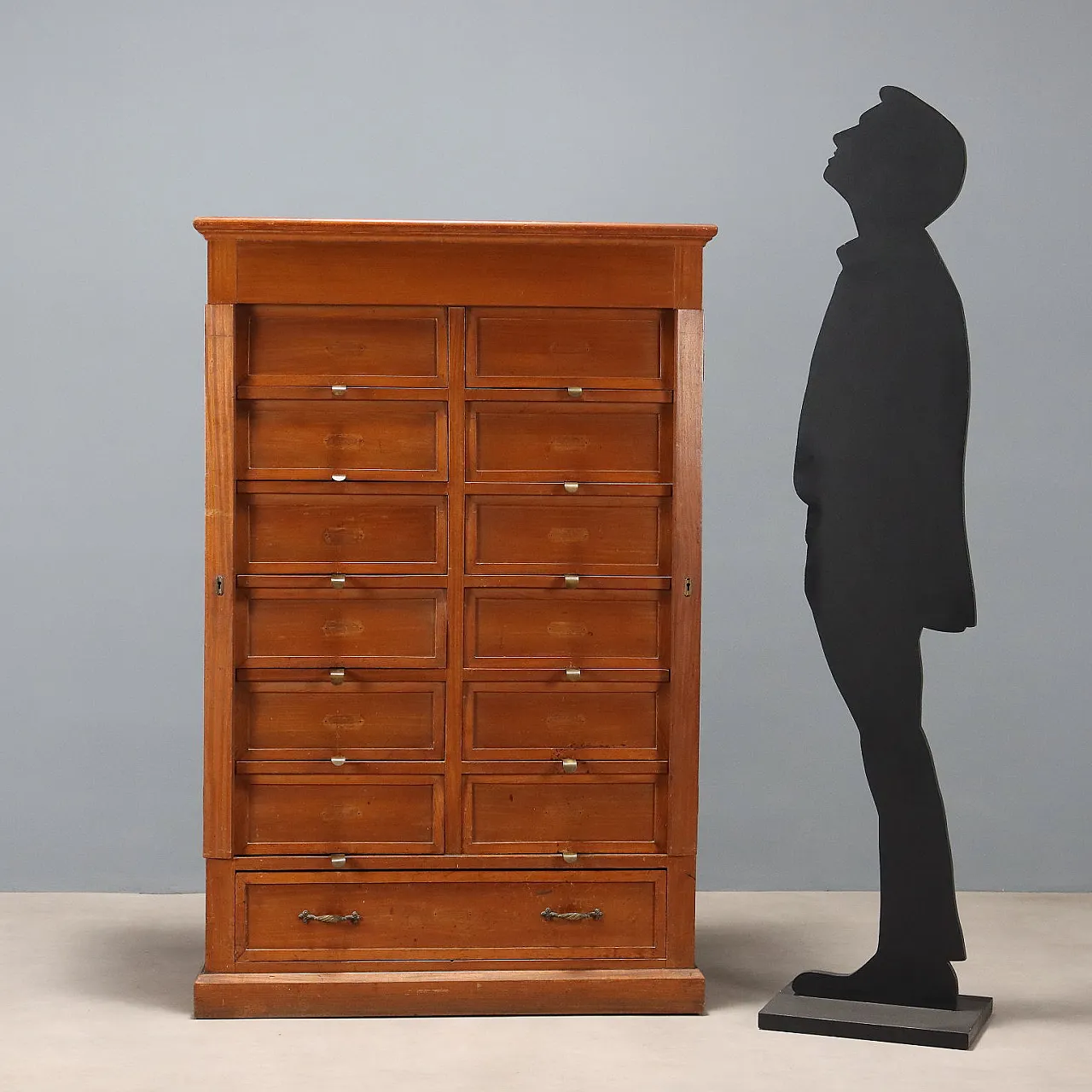 Chest of drawers in mahogany, oak, poplar and bronze, 20th century 2