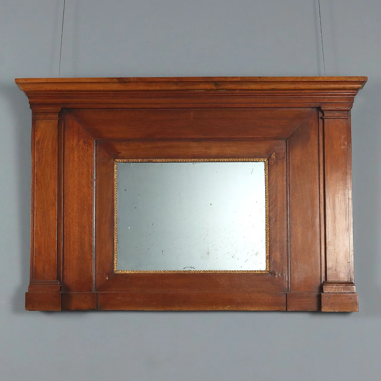 Camino Impero in noce con specchio, metà '800 1