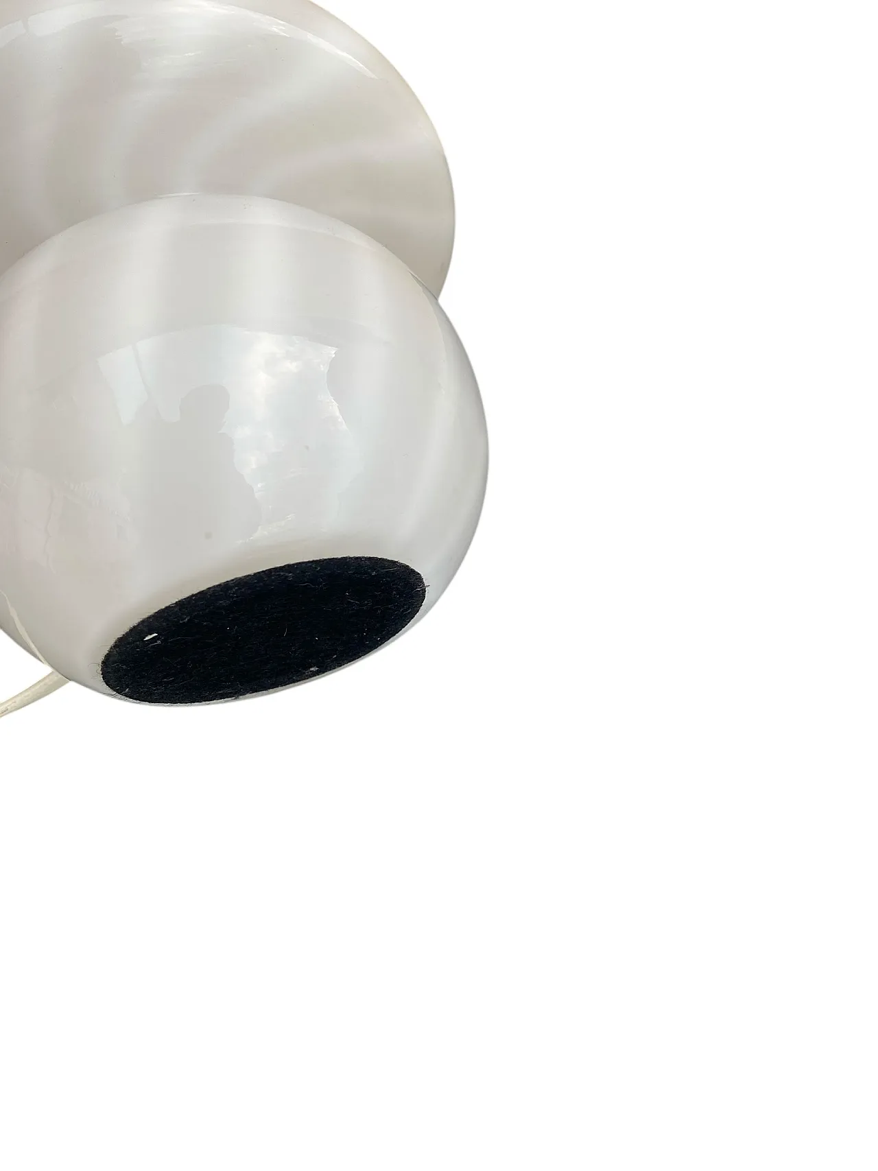 Pair of mushroom lamps in Murano glass white, 70s 3