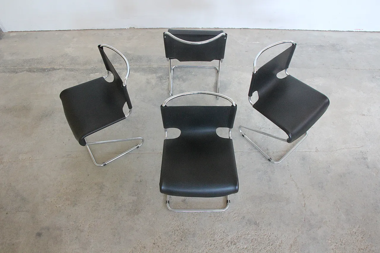 4 Biscia chairs by Pascal Mourgue for Steiner Meubles, 70s 14