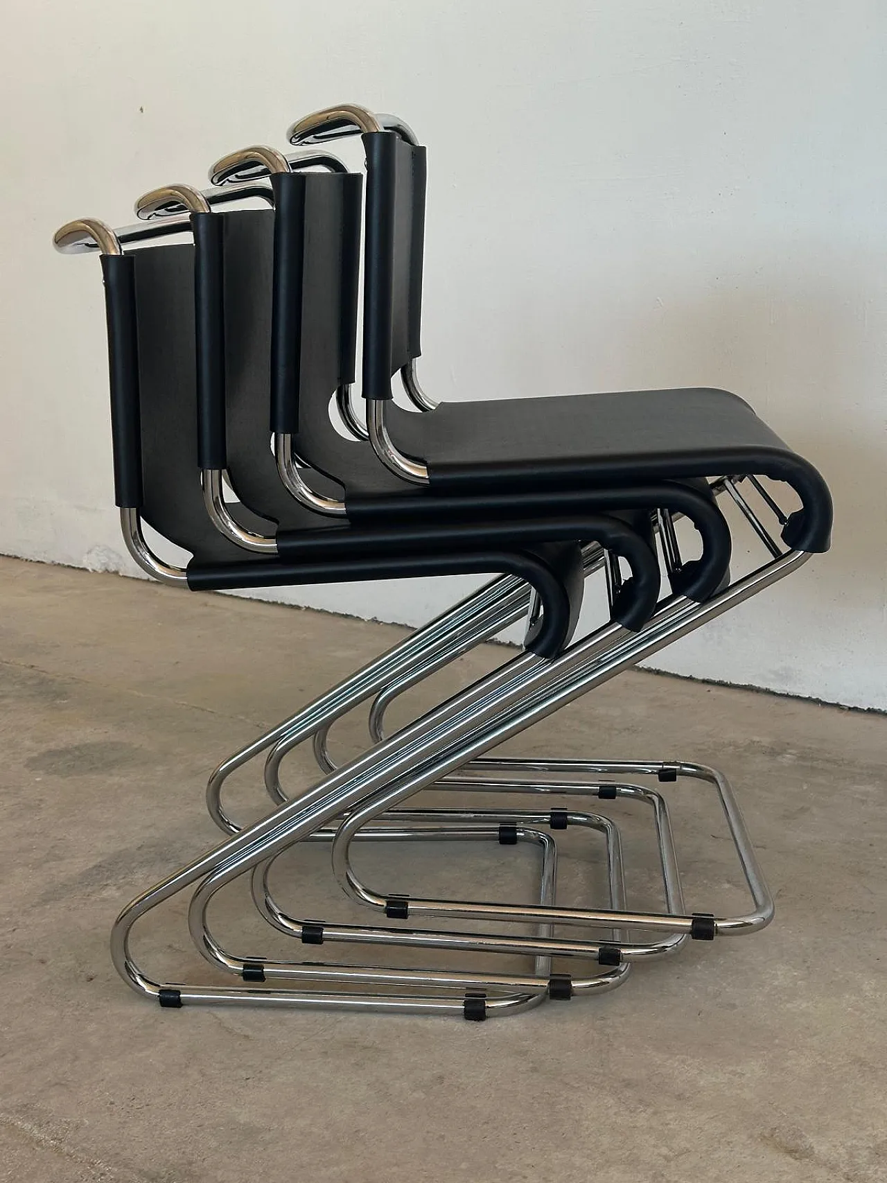 4 Biscia chairs by Pascal Mourgue for Steiner Meubles, 70s 16