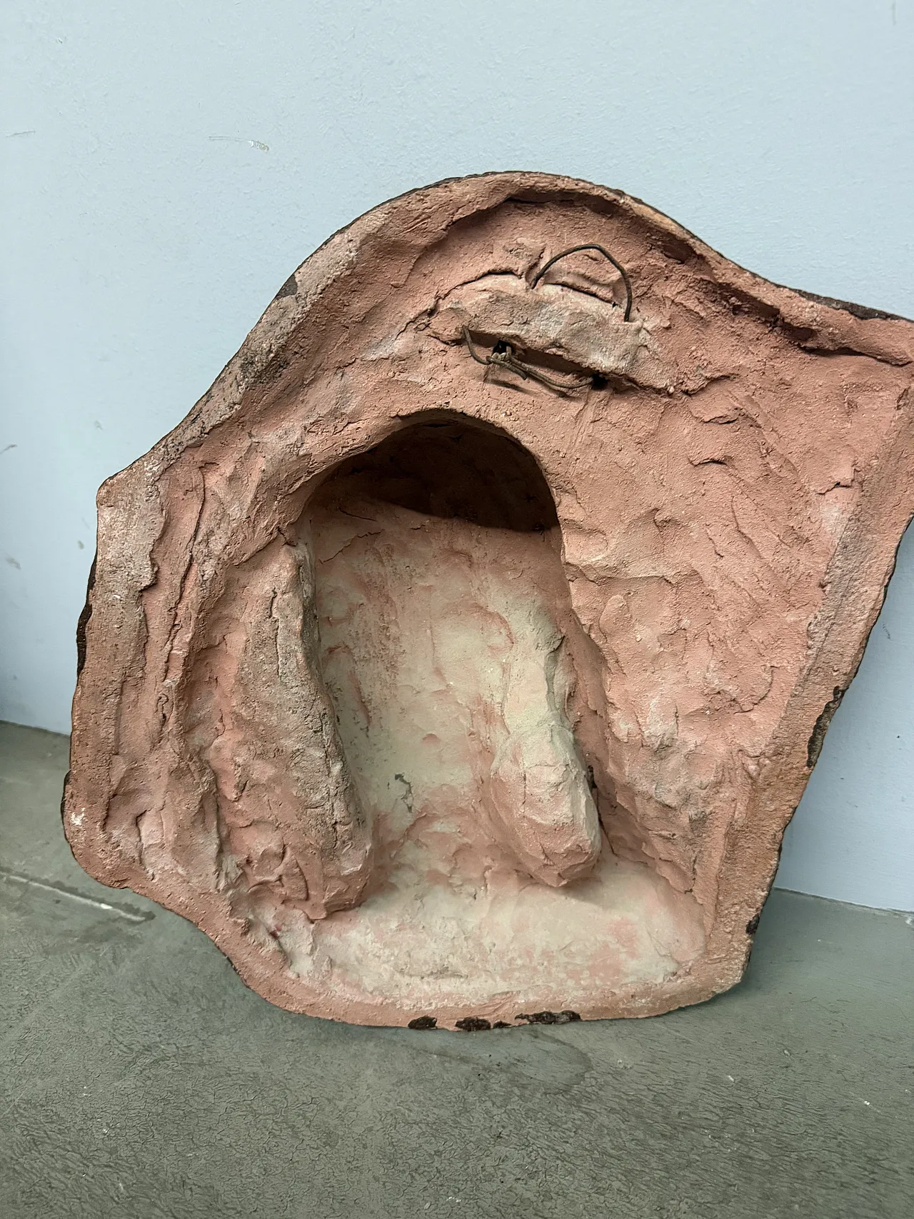 Burnished terracotta sculpture, Virgin face, 20th century 12