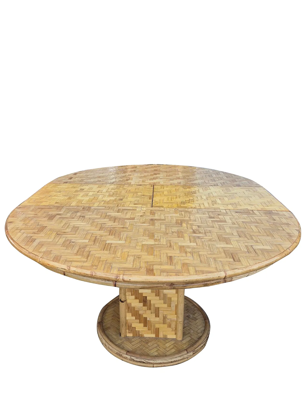 Set da pranzo in bambù intrecciato,  anni ’70 1