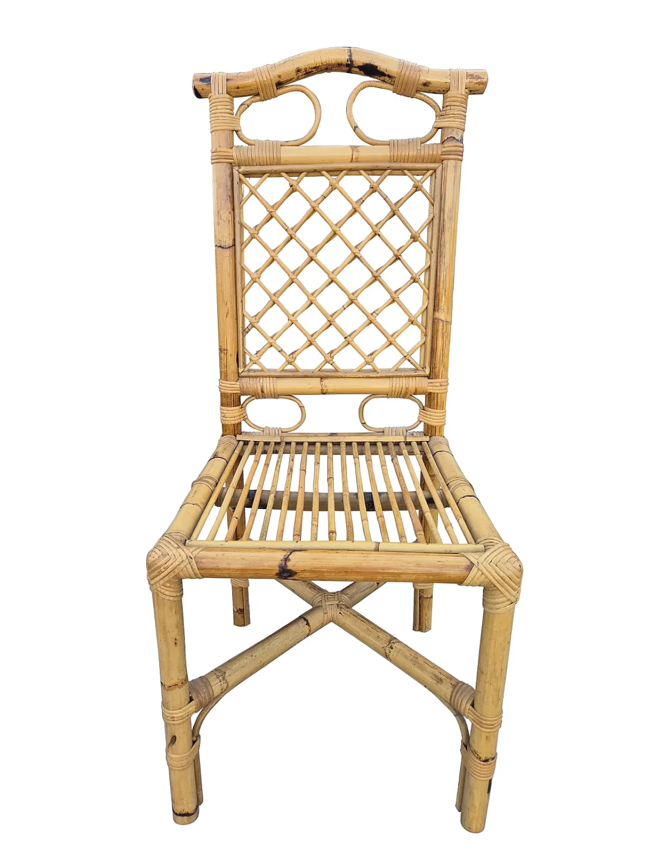 Set da pranzo in bambù intrecciato,  anni ’70 2