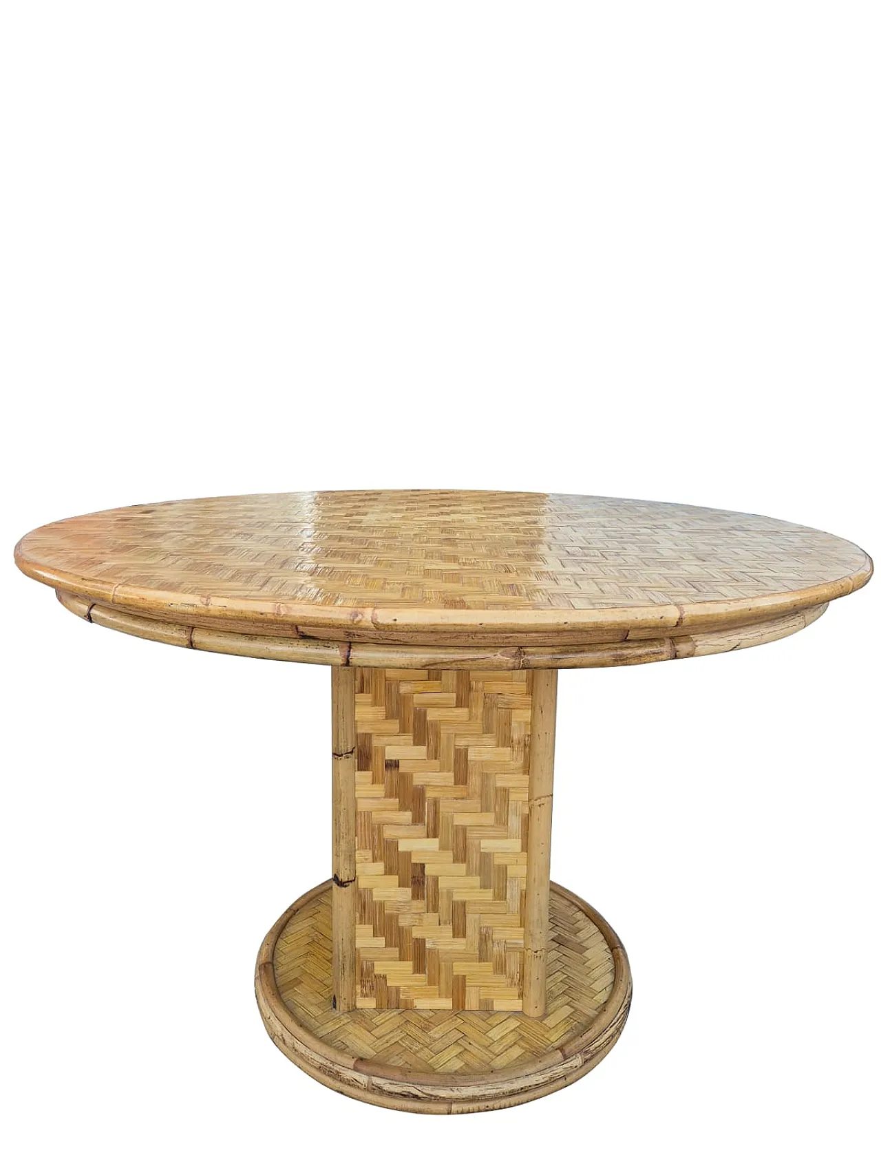 Set da pranzo in bambù intrecciato,  anni ’70 6