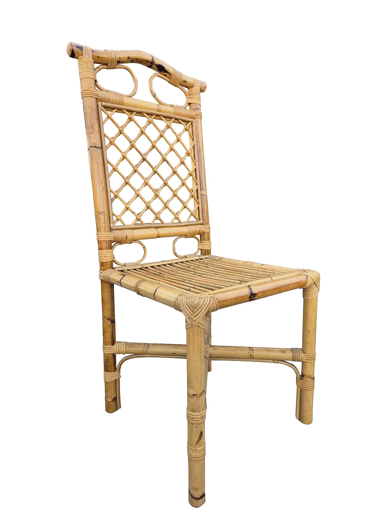 Set da pranzo in bambù intrecciato,  anni ’70 8