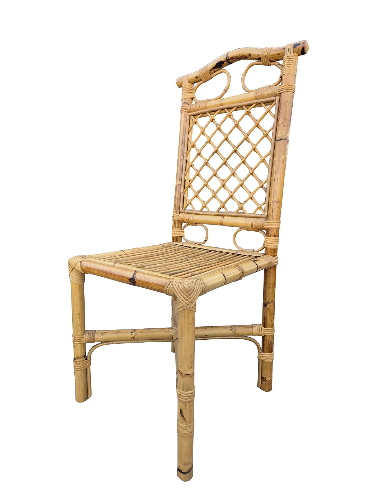 Set da pranzo in bambù intrecciato,  anni ’70 10