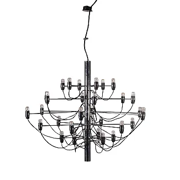 Lamp Chromed Metal Enamelled Aluminum 1960s G. Sarfatti Arteluce