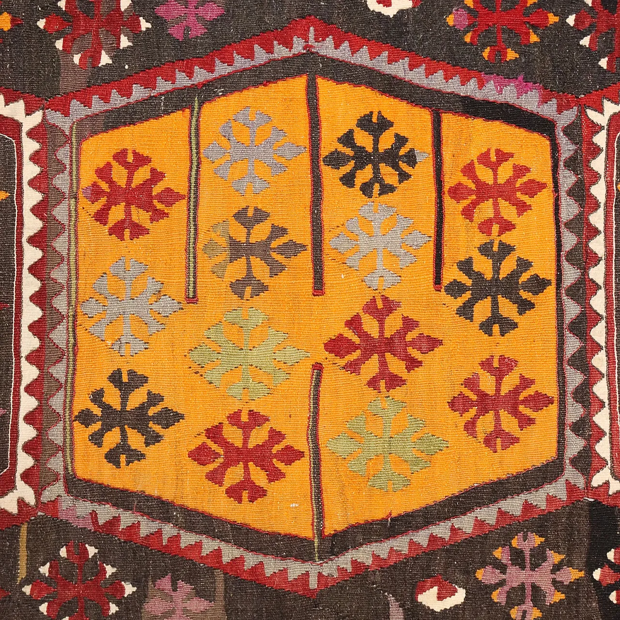 Kilim wool rug, extrafine knot, handmade, 20th century 4