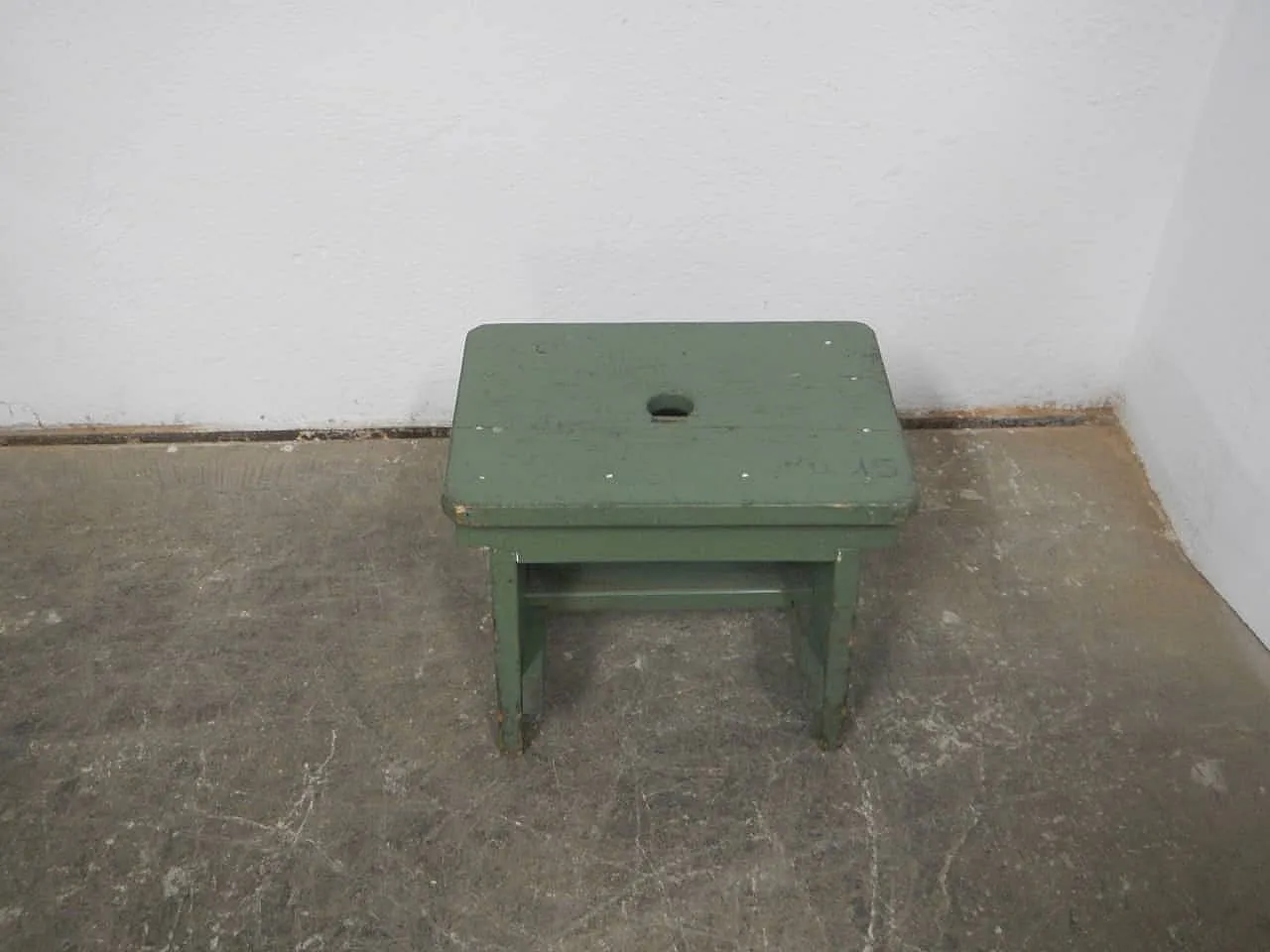 Sgabello di appoggio in legno di abete 1960 1