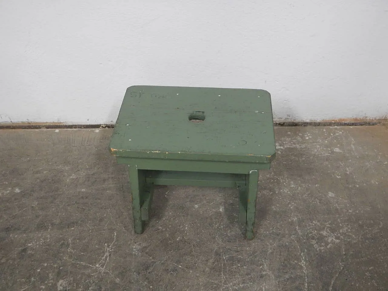 Sgabello di appoggio in legno di abete 1960 3