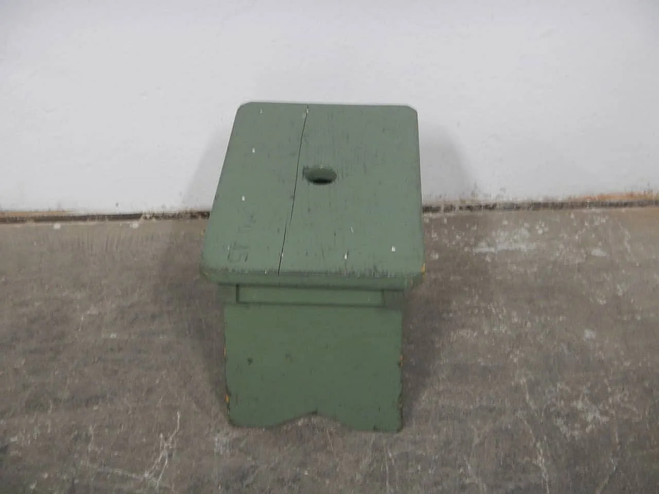 Sgabello di appoggio in legno di abete 1960 4