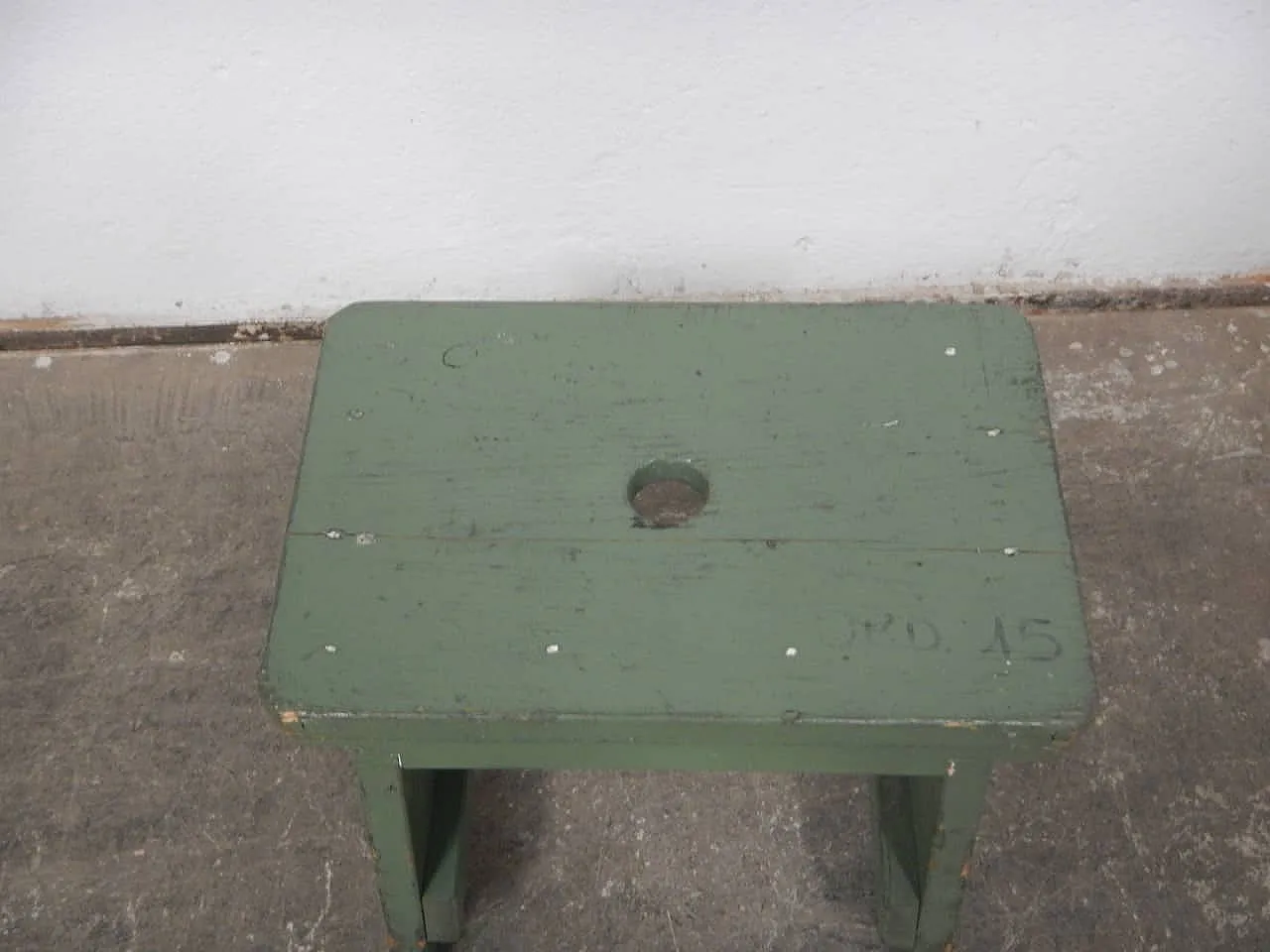 Sgabello di appoggio in legno di abete 1960 5