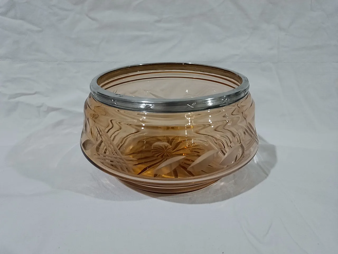 Table Centerpiece Murano Glass Bowl silver, 50s 1
