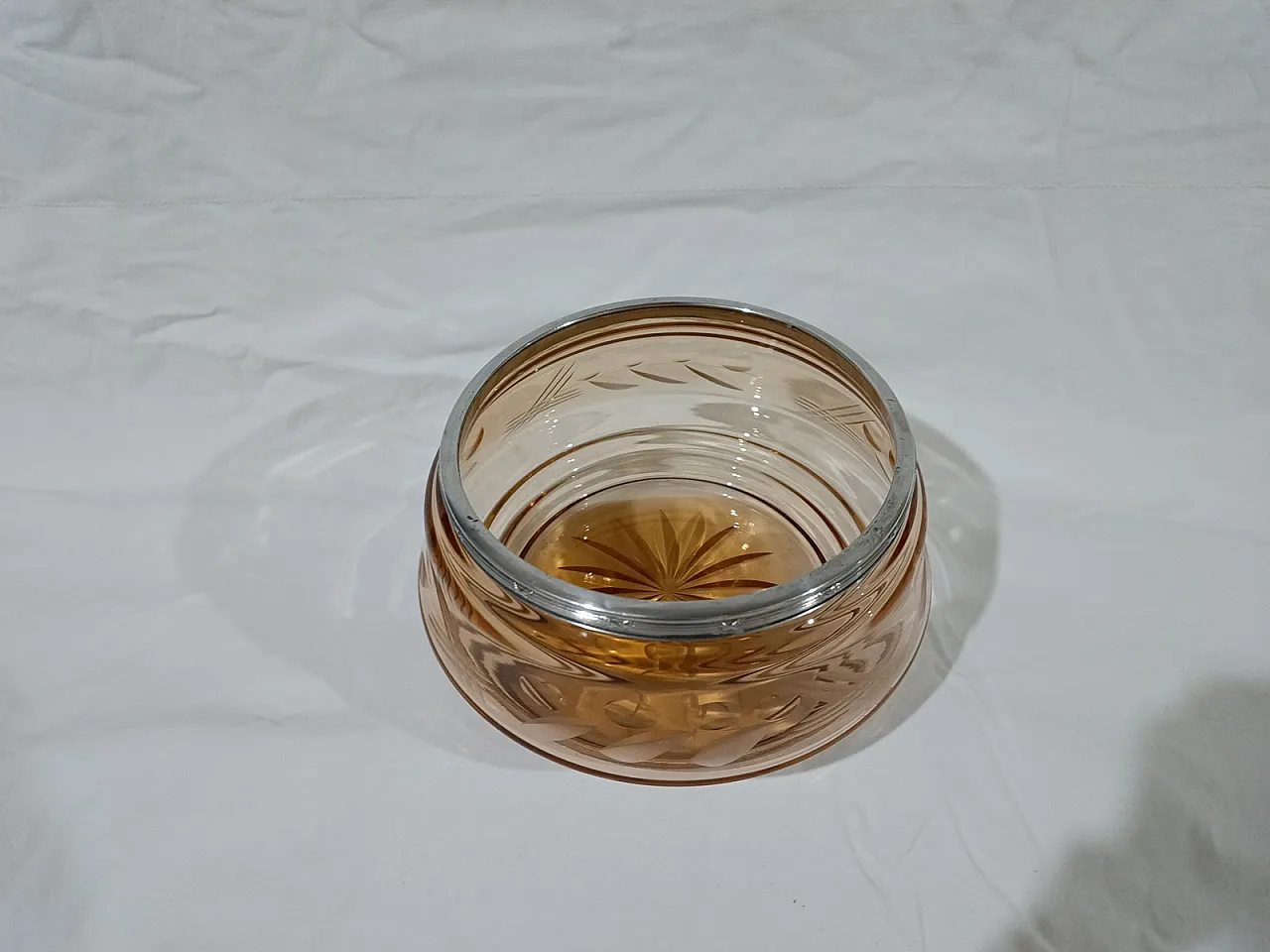 Table Centerpiece Murano Glass Bowl silver, 50s 4