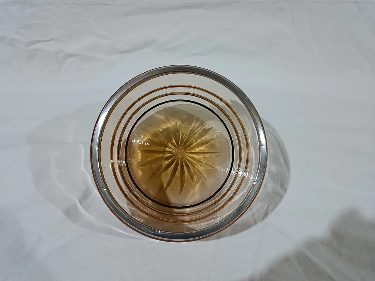 Table Centerpiece Murano Glass Bowl silver, 50s 5