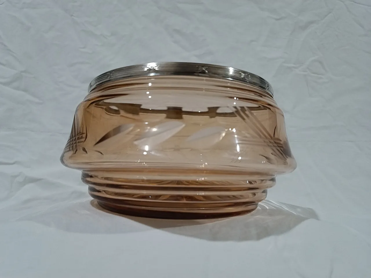 Table Centerpiece Murano Glass Bowl silver, 50s 7