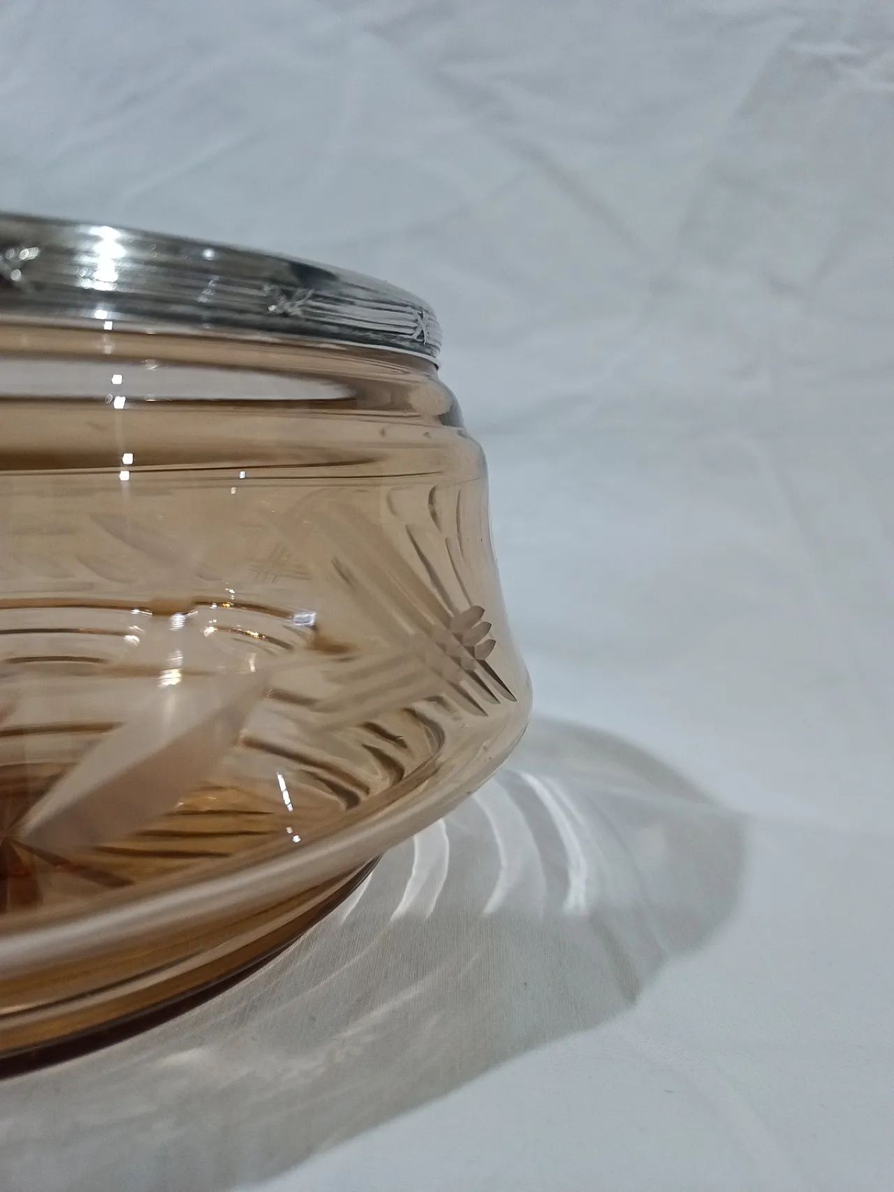 Table Centerpiece Murano Glass Bowl silver, 50s 10