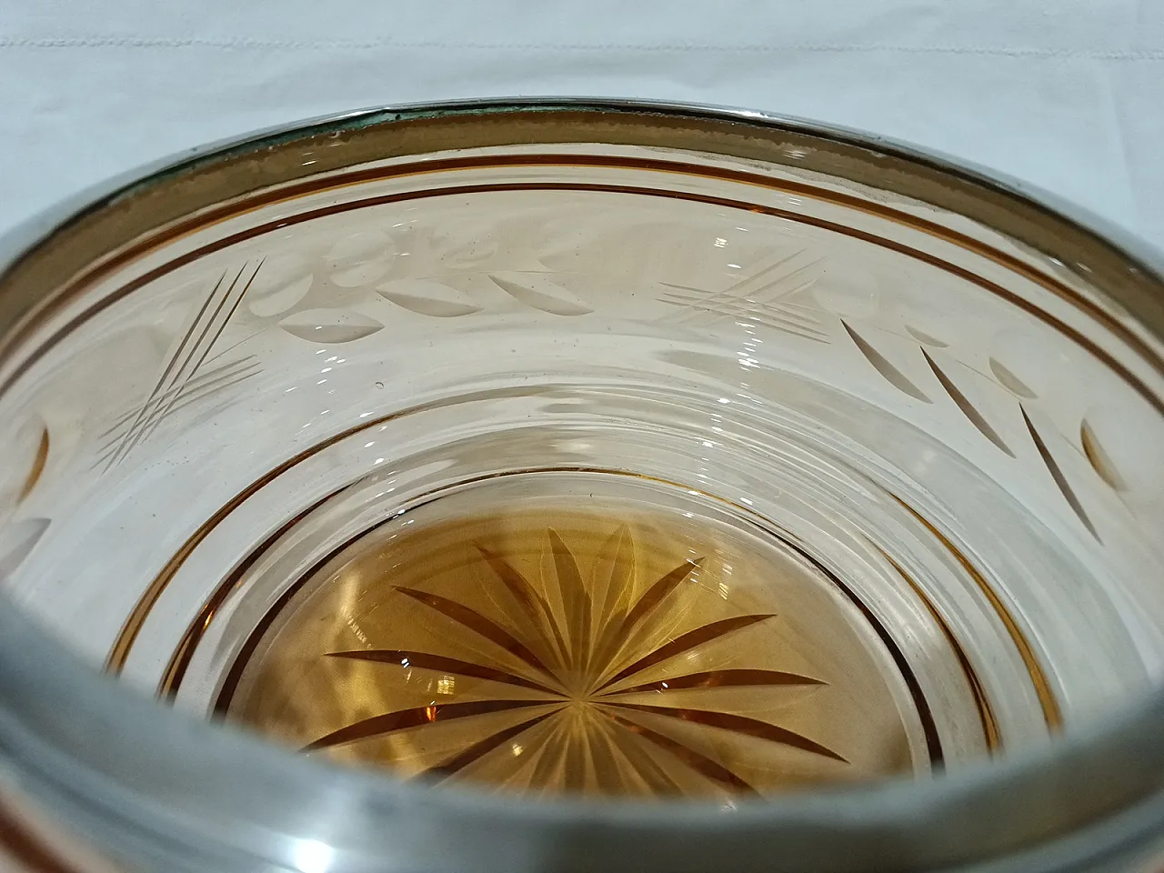 Table Centerpiece Murano Glass Bowl silver, 50s 13