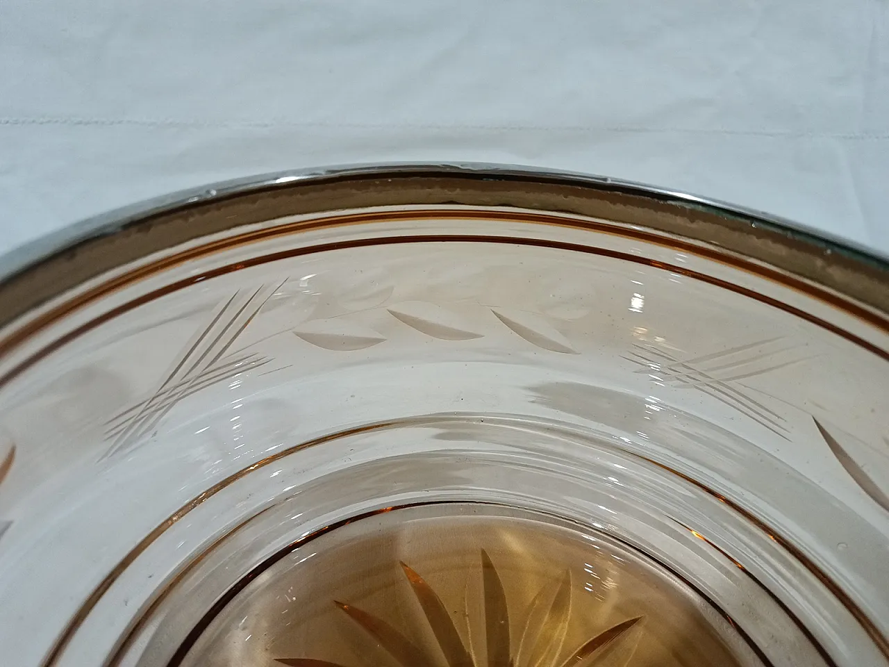 Table Centerpiece Murano Glass Bowl silver, 50s 14